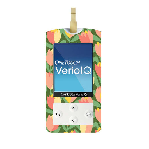 Peelz Tons Of Tulips for OneTouch Verio IQ Glucometer Peelz/Stickers White Smoke