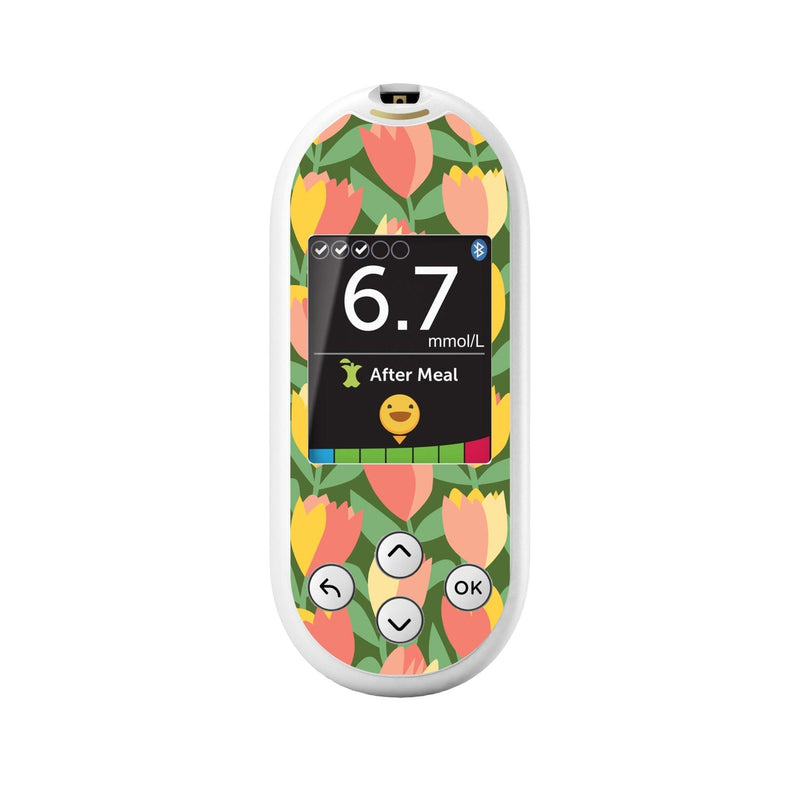 Peelz Tons Of Tulips for OneTouch Verio Reflect Glucometer Peelz/Stickers White Smoke