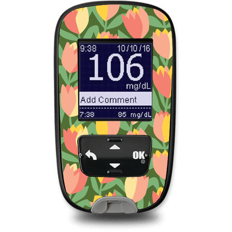Peelz Tons Of Tulips for the Accu-Chek Guide Glucometer Peelz/Stickers White Smoke