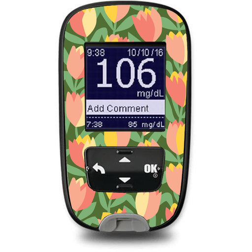 Peelz Tons Of Tulips for the Accu-Chek Guide Glucometer Peelz/Stickers White Smoke