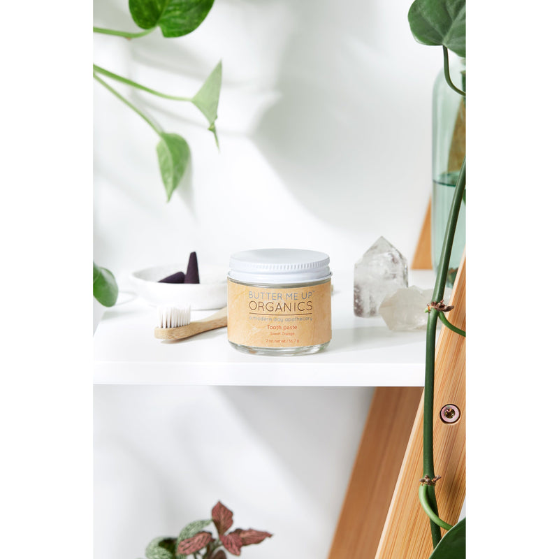 Butter Me Up Organics All Natural Organic Whitening Toothpaste / Remineralizing Toothpaste Teeth Light Gray Sweet Orange,Peppermint,Sweet Orange + Tooth Brushes,Sweet Orange + Natural Biodegradable Silk Dental Floss with Refillable Container,Sweet Orange + copper Tongue Cleaner Scraper,Peppermint + Tooth Brushes,Peppermint + Natural Biodegradable Silk Dental Fl