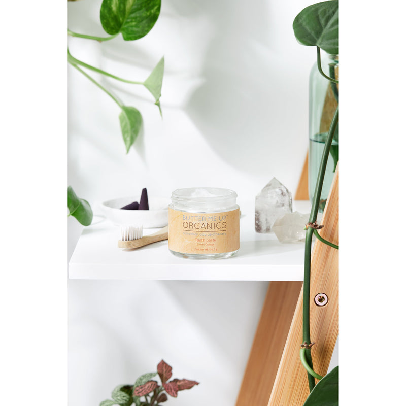 Butter Me Up Organics All Natural Organic Whitening Toothpaste / Remineralizing Toothpaste Teeth Light Gray Sweet Orange,Peppermint,Sweet Orange + Tooth Brushes,Sweet Orange + Natural Biodegradable Silk Dental Floss with Refillable Container,Sweet Orange + copper Tongue Cleaner Scraper,Peppermint + Tooth Brushes,Peppermint + Natural Biodegradable Silk Dental Fl