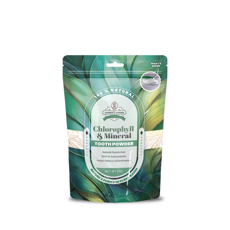 Garner's Garden Tooth Powder | Fluoride Free | 100% Natural Tooth Powder White Smoke 2 oz Chlorophyll