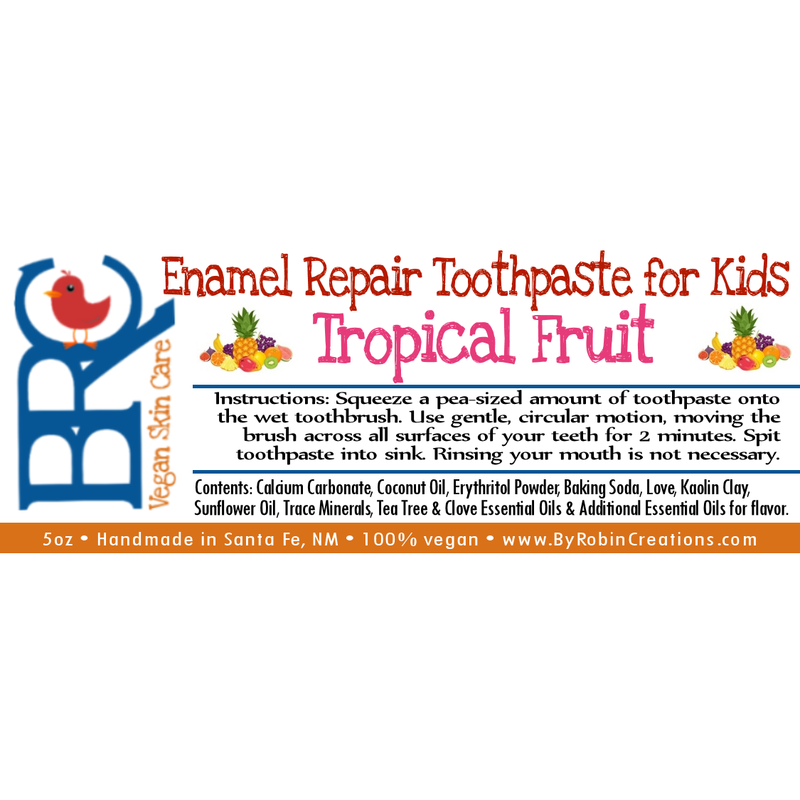 By Robin Creations Enamel Repair Toothpaste for Kids Toothpaste White Smoke 1 Tube / Tropical Fruit,1 Tube / Sweet Orange,3 Tubes / Tropical Fruit,3 Tubes / Sweet Orange