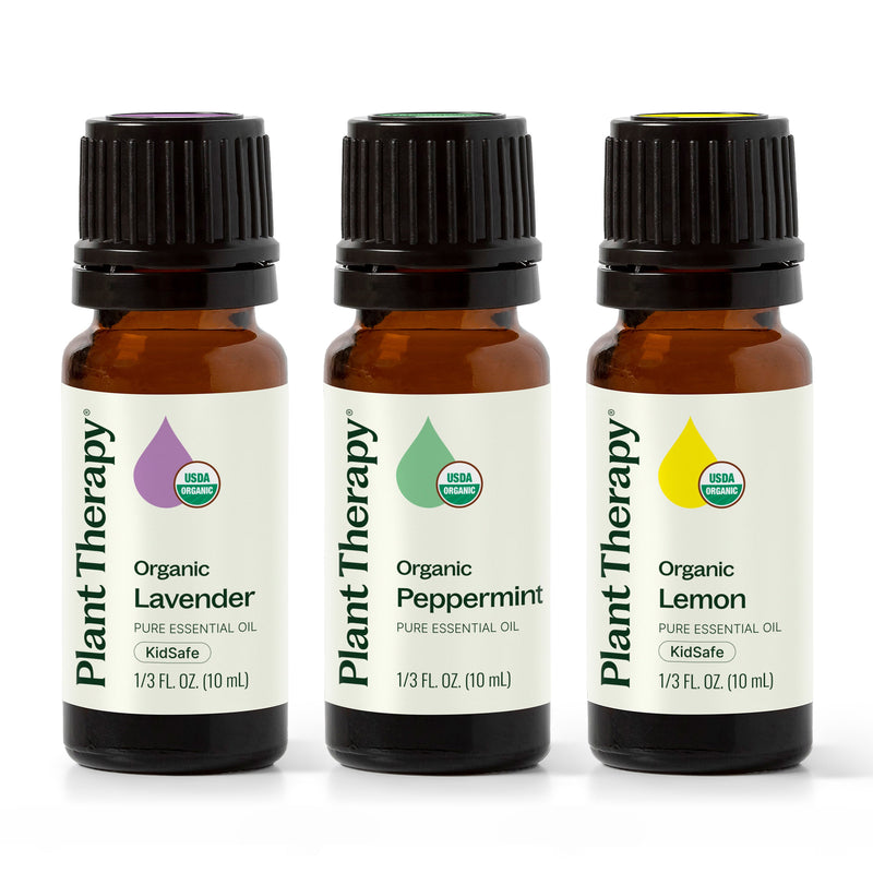 Plant Therapy Top 3 Organic Singles Set Essential Oil White Smoke