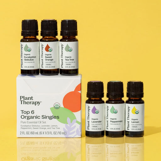 Plant Therapy Top 6 Organic Singles Essential Oil Set Essential Oil Light Goldenrod