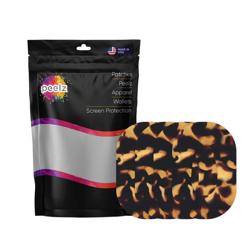 Peelz Tortoise Shell Dexcom G6 Patch Tape - Pump Peelz Patch Medical Tape White Smoke 4-Pack (Set of 4 Patches)