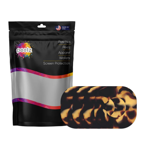 Peelz Tortoise Shell Dexcom G7 and Stelo Patch Tape - Pump Peelz Patch Medical Tape White Smoke 4-Pack (Set of 4 Patches)
