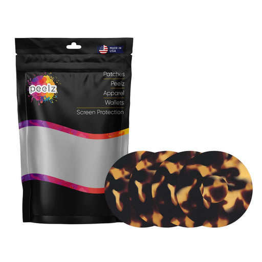 Peelz Tortoise shell Patch Tape Designed for the FreeStyle Libre 3 Plus & Lingo Patch Medical Tape White Smoke 4-Pack (Set of 4 Patches)