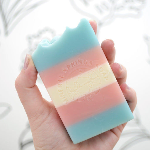 Mineral Springs Soap Trans Pride Frosted Lavender & Sage Handcrafted Soap Light Gray
