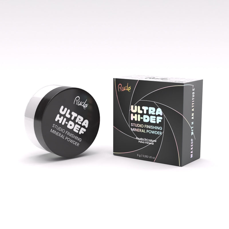 Rude Cosmetics UHD Studio Finishing Mineral Powder Setting Spray & Powder White Smoke Translucent