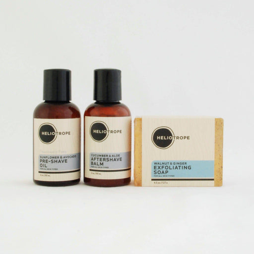 Heliotrope San Francisco Shaving Travel Sampler Box / Kit Antique White