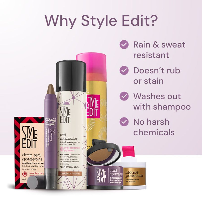 Style Edit Travel Size Concealer Spray and Cover Up Stick Duo White Smoke Black,Dark Brown,Medium Brown,Light Brown