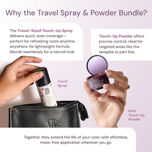 Style Edit Root Touch Up Powder and Travel Size Spray Duo Gift Set White Smoke Black,Dark Brown,Medium Brown,Light Brown