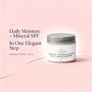 Glimmer Goddess® Organic Skin Care Triple Action Daily Moisturizer – Organic SPF 30 Face Moisturizers Misty Rose 2 oz. JAR / Lightly scented,2 oz. JAR / Unscented – great for extra-sensitive skin,2 oz. Airless Bottle - SUMMER VERSION / Lightly scented,2 oz. Airless Bottle - SUMMER VERSION / Unscented – great for extra-sensitive skin