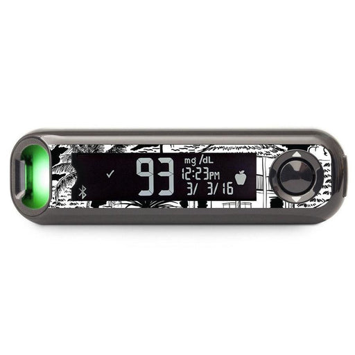 Peelz Tropical Sketch Bayer Contour© Next One Glucometer Peelz/Stickers Black
