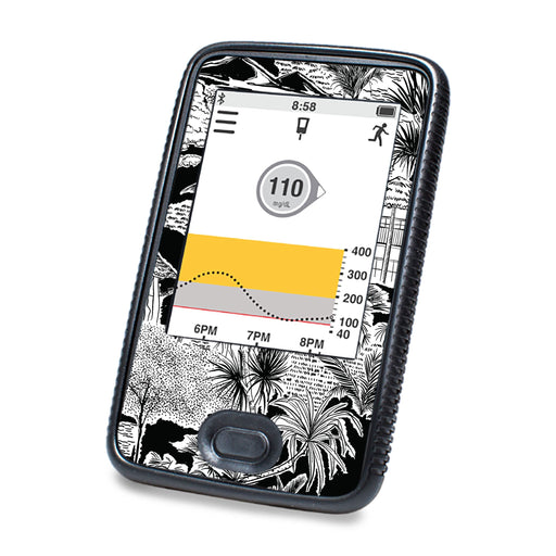 Peelz Tropical Sketch DEXCOM G6 Touchscreen Receiver Peelz/Stickers White Smoke