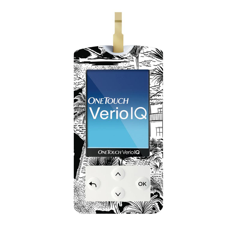 Peelz Tropical Sketch for OneTouch Verio IQ Glucometer Peelz/Stickers White Smoke
