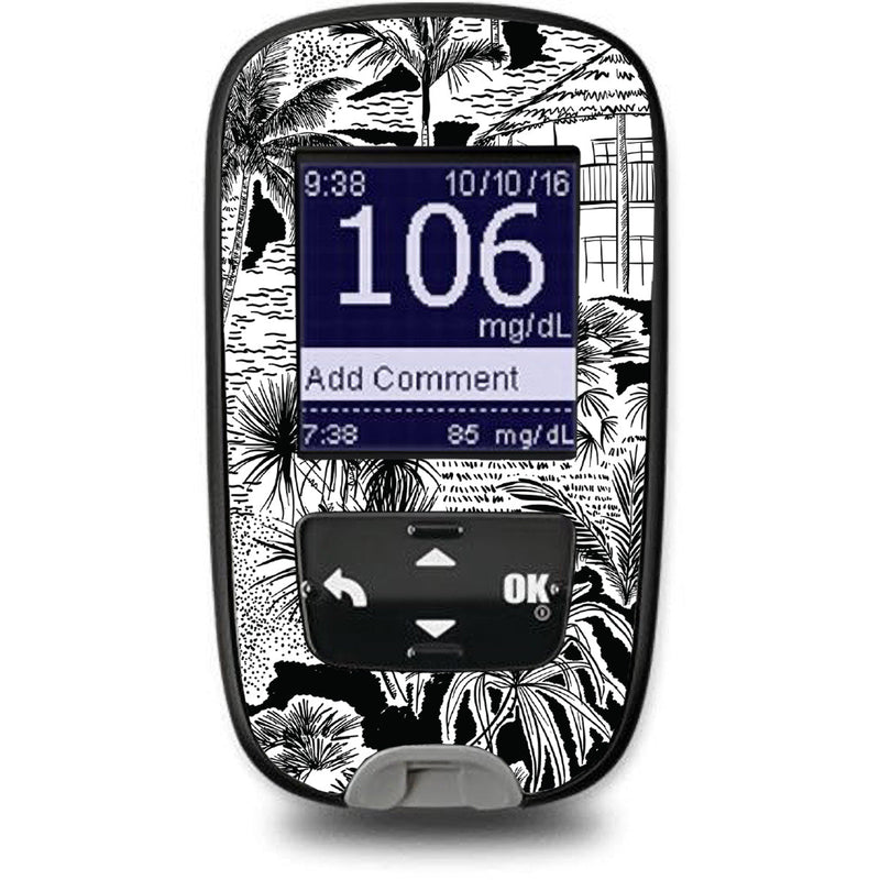 Peelz Tropical Sketch for the Accu-Chek Guide Glucometer Peelz/Stickers White Smoke