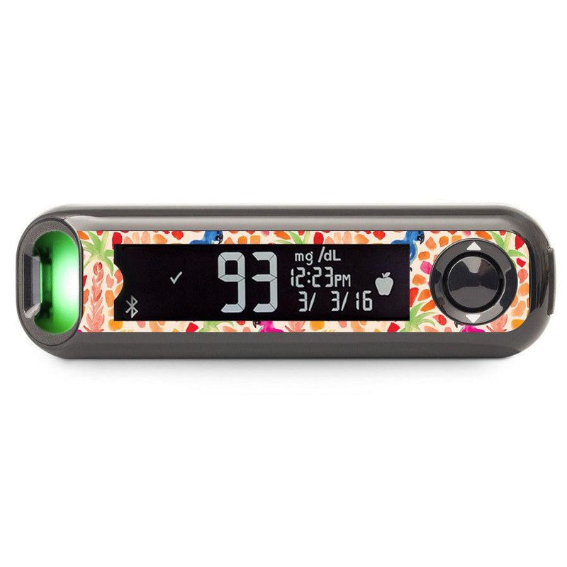 Peelz Tropical Watercolor Bayer Contour© Next One Glucometer Peelz/Stickers Black