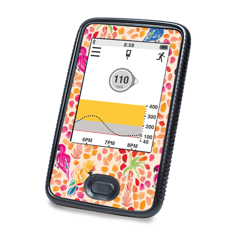 Peelz Tropical Watercolor DEXCOM G6 Touchscreen Receiver Peelz/Stickers White Smoke