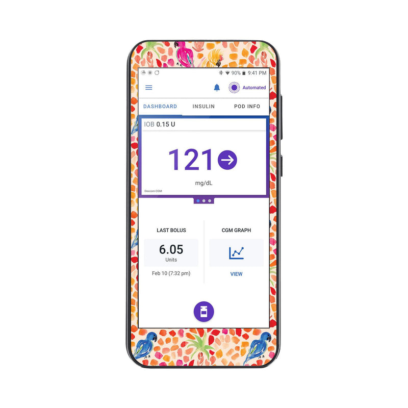 Peelz Tropical Watercolor Sticker for Omnipod® 5 Controller – Pump Peelz Peelz/Stickers White Smoke