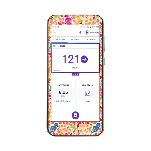 Peelz Tropical Watercolor Sticker for Omnipod® 5 Controller – Pump Peelz Peelz/Stickers White Smoke