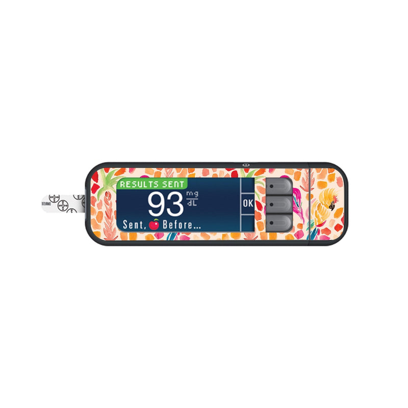 Peelz Tropical Watercolor Sticker for Bayer Contour Next Glucometer Peelz/Stickers White Smoke