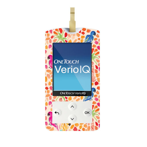 Peelz Tropical Watercolor for OneTouch Verio IQ Glucometer Peelz/Stickers White Smoke