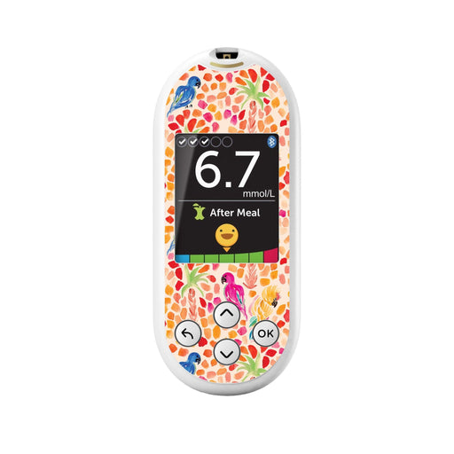 Peelz Tropical Watercolor for OneTouch Verio Reflect Glucometer Peelz/Stickers White Smoke