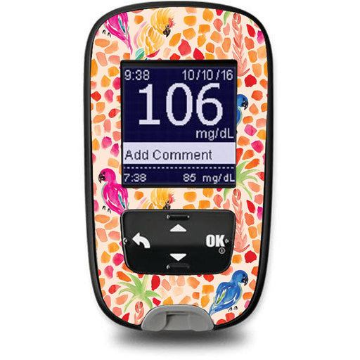 Peelz Tropical Watercolor for the Accu-Chek Guide Glucometer Peelz/Stickers White Smoke
