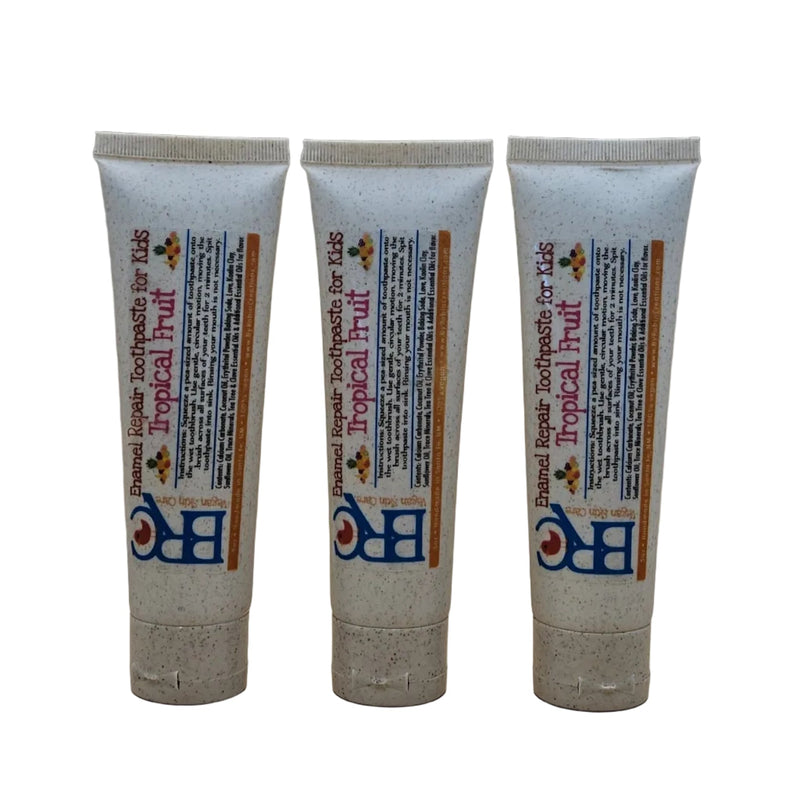 By Robin Creations Enamel Repair Toothpaste for Kids Toothpaste White Smoke 3 Tubes / Tropical Fruit