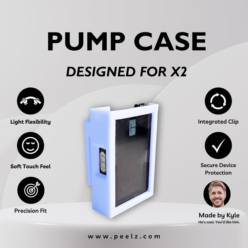 Peelz Tandem t:slim X2 Insulin Pump Case – Soft-Touch, Flexible Protection by Pump Peelz Light Gray Clear