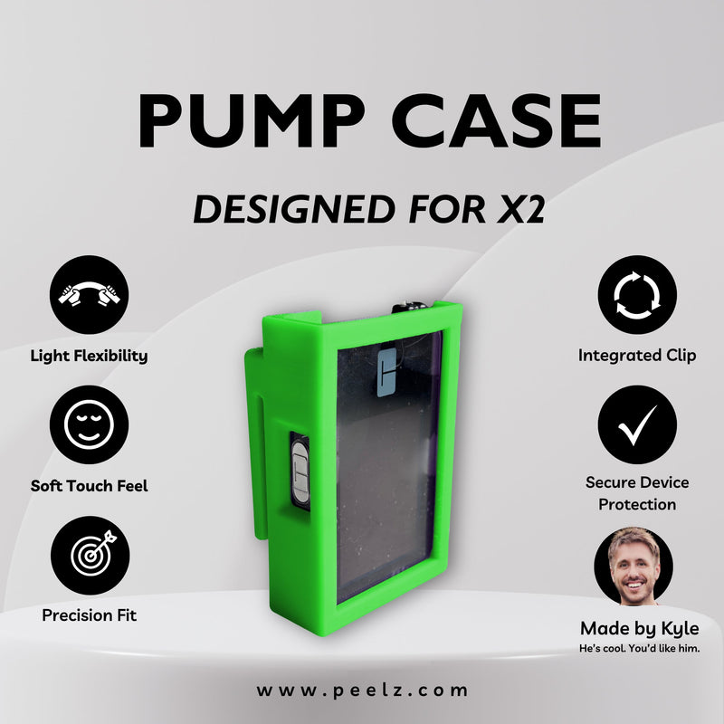 Peelz Tandem t:slim X2 Insulin Pump Case – Soft-Touch, Flexible Protection by Pump Peelz Light Gray Lime