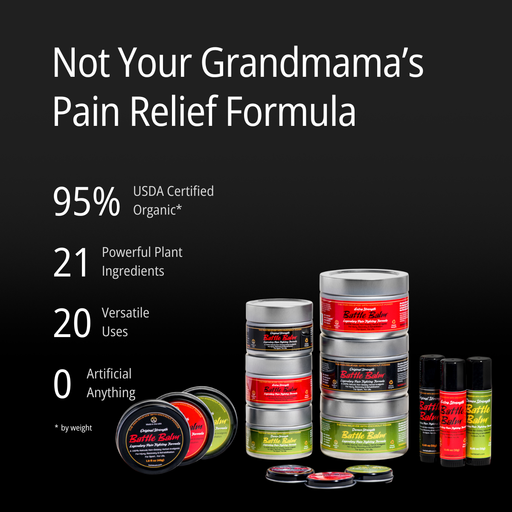 Battle Balm® Battle Balm® Stick - Extra Strength All Natural & Organic Pain Relief Topical analgesic, pain relief ointment, muscle rub Black