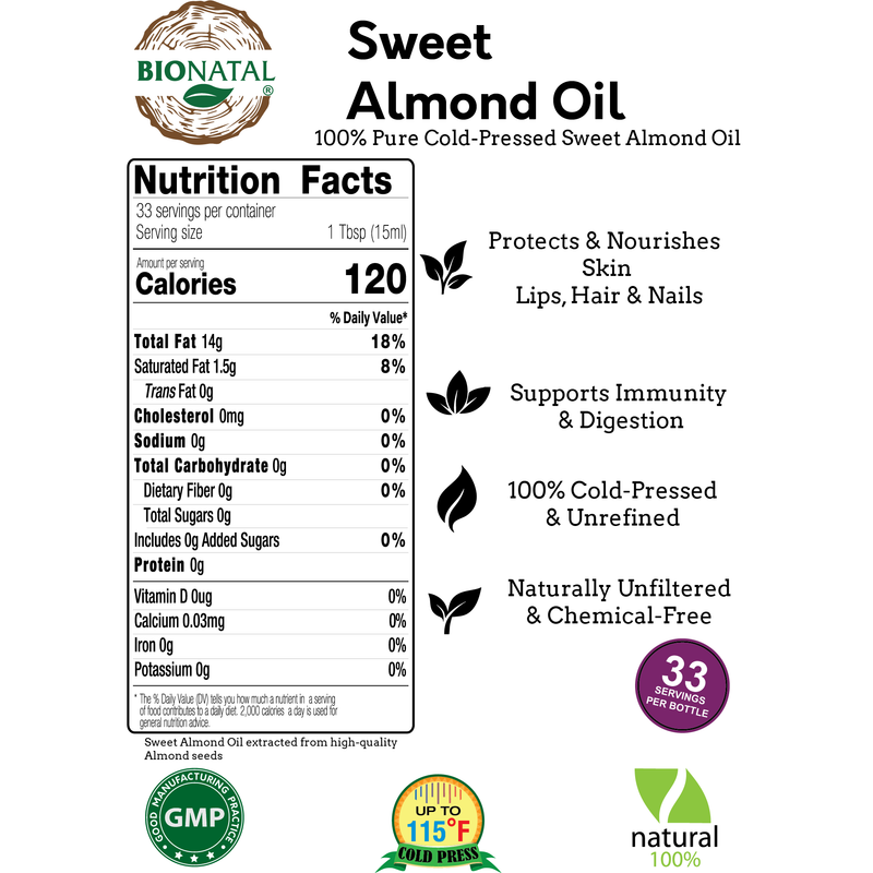 Bionatal Turkish Sweet Almond Oil 17oz White Smoke
