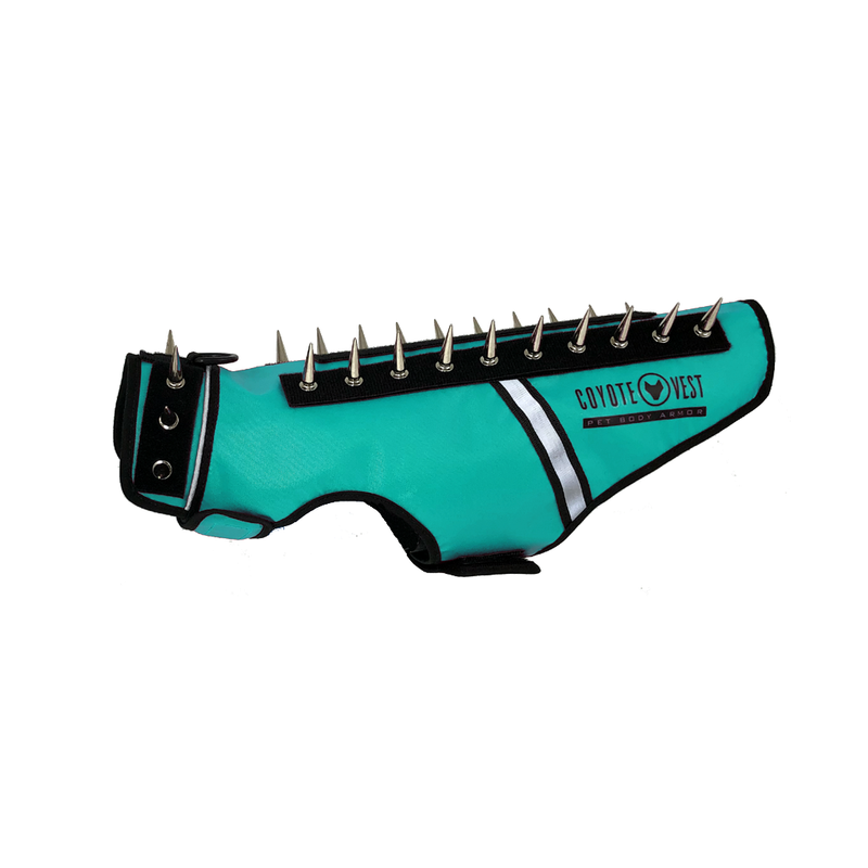 CoyoteVest SpikeVest for Cats Vest White Smoke Small / Turquoise