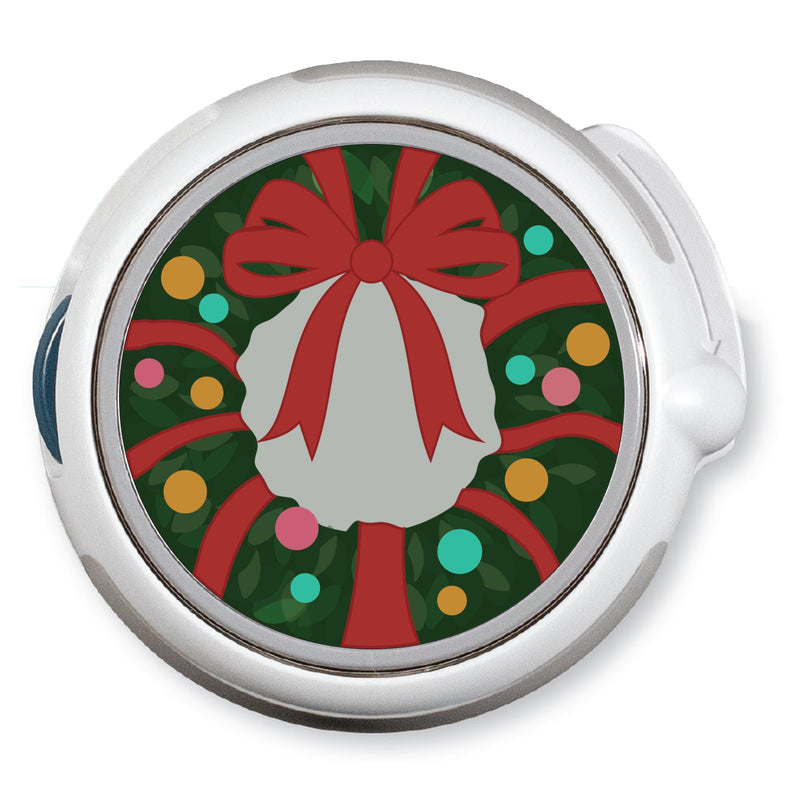 Peelz CF Holiday Wreath twiist™ Automated Insulin Delivery System Stickers - Pump Peelz Peelz/Stickers White Smoke