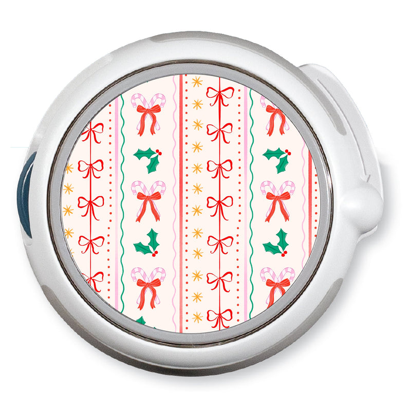 Peelz Holly Jolly Ribbon twiist™ Automated Insulin Delivery System Stickers - Pump Peelz Peelz/Stickers White Smoke
