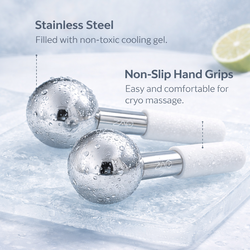 ZAQ Skin & Body ZAQ Icy Steel Cryo Ice Globes: Ultimate Facial Cryotherapy Tool Skin Care Lavender