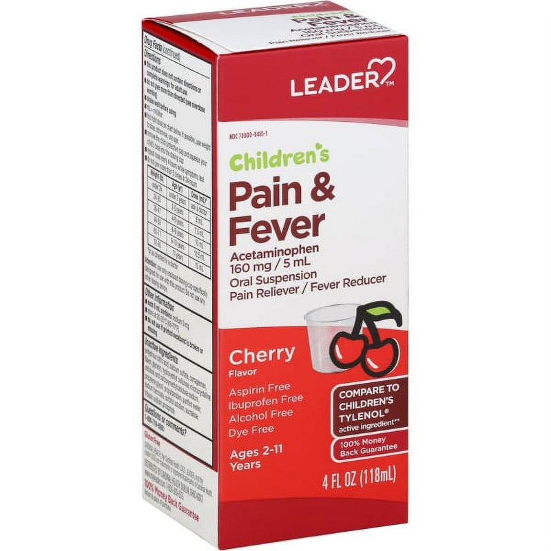 LEADER™ Children's Acetaminophen 160 mg/5 mL Cherry Oral Suspension, 118 mL