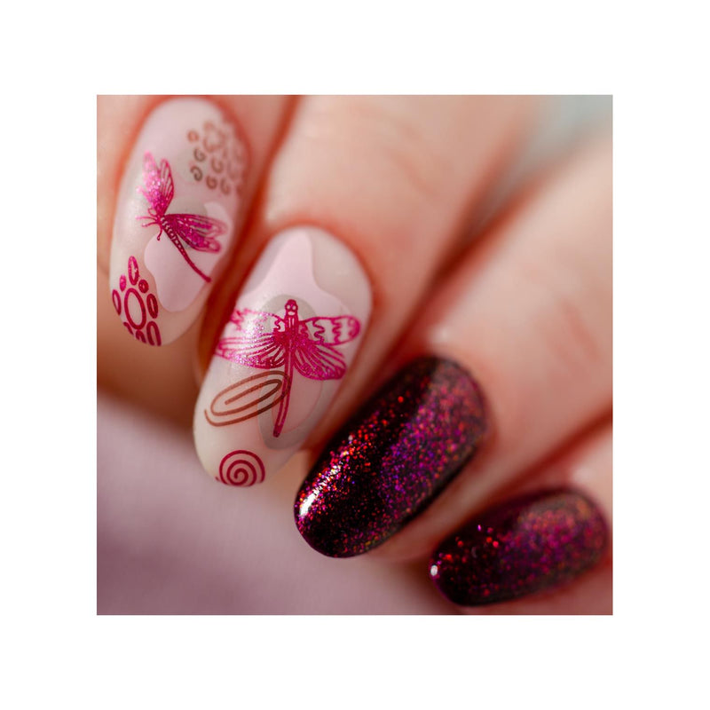 UberChic Beauty Mod Chic Garden Stamping Plate Rosy Brown