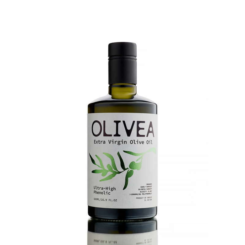Olivea Ultra High Phenolic Extra Virgin Olive Oil — 1,000+ mg/kg Polyphenols White Smoke