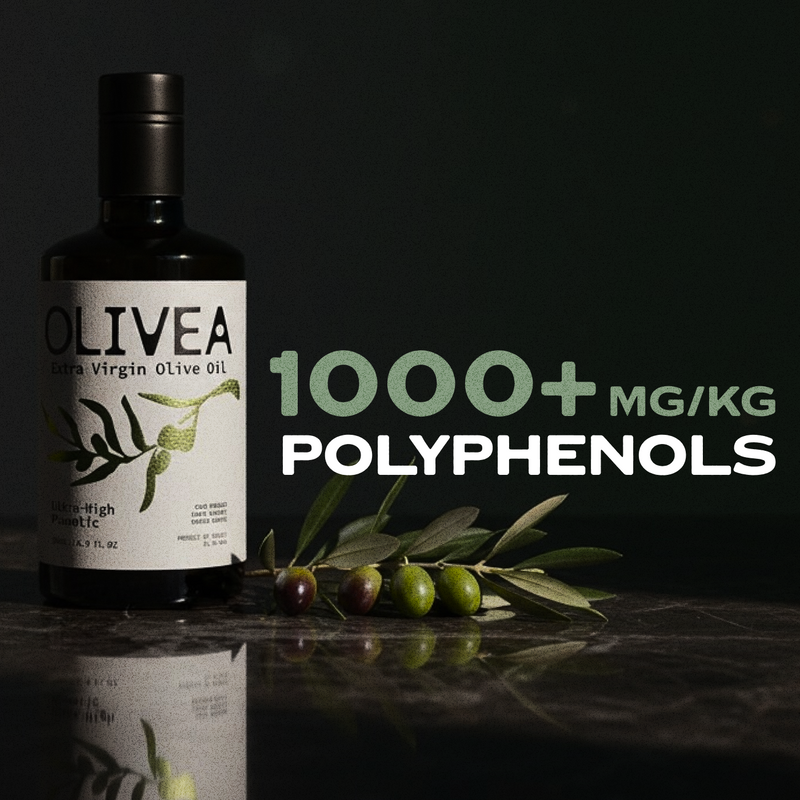 Olivea Ultra High Phenolic Extra Virgin Olive Oil — 1,000+ mg/kg Polyphenols Black