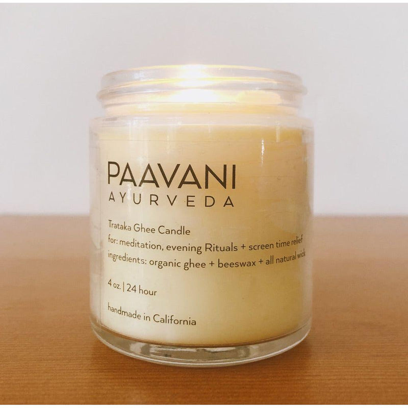 Paavani Ayurveda Trataka Ghee Candle | Ayurvedic Meditation Candle for Focus & Eye Health Light Gray