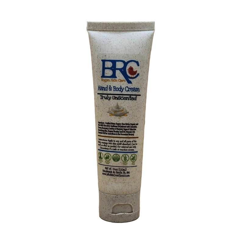 By Robin Creations Vegan Ultra-Moisturizing Hand & Body Cream Lotion & Moisturizer White Smoke Unscented / 1 (3.4 oz) Biodegradable Tube
