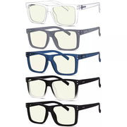eyekeeper.com 5 Pack Square Large Blue Light Filter Readers UV2142 Eyeglasses White Smoke 5 Pairs Mix-A / without magnification,5 Pairs Mix-A / +0.25,5 Pairs Mix-A / +0.50,5 Pairs Mix-A / +0.75,5 Pairs Mix-A / +1.00,5 Pairs Mix-A / +1.25,5 Pairs Mix-A / +1.50,5 Pairs Mix-A / +1.75,5 Pairs Mix-A / +2.00,5 Pairs Mix-A / +2.25,5 Pairs Mix-A / +2.