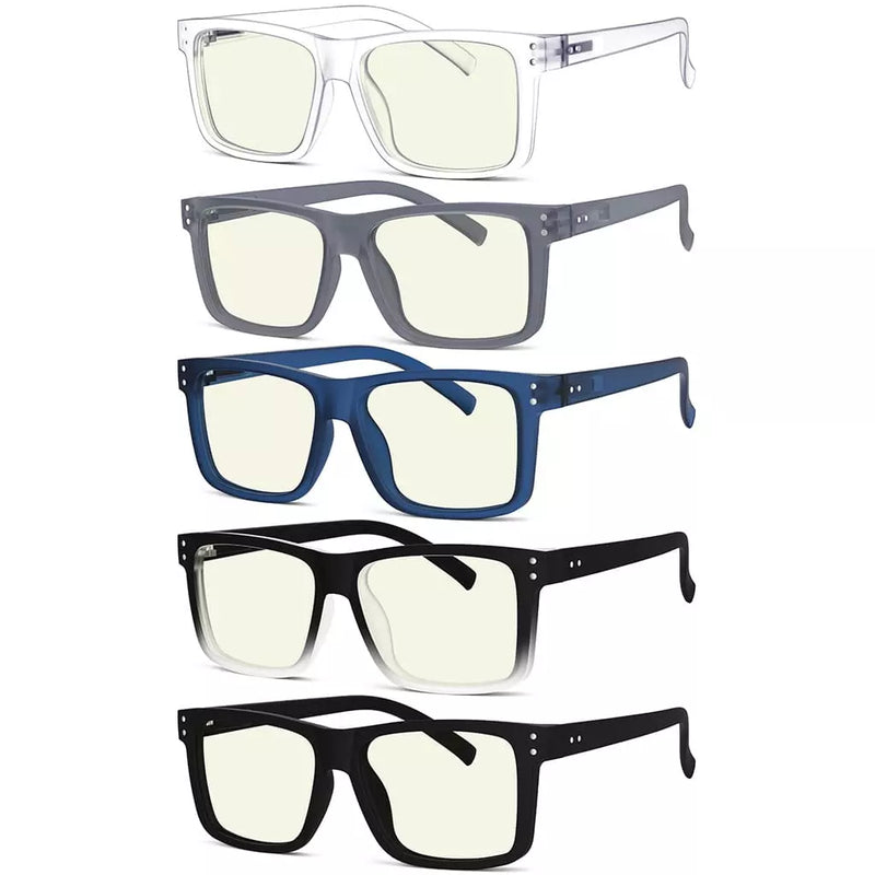 eyekeeper.com 5 Pack Square Large Blue Light Filter Readers UV2142 Eyeglasses White Smoke 5 Pairs Mix-A / without magnification,5 Pairs Mix-A / +0.25,5 Pairs Mix-A / +0.50,5 Pairs Mix-A / +0.75,5 Pairs Mix-A / +1.00,5 Pairs Mix-A / +1.25,5 Pairs Mix-A / +1.50,5 Pairs Mix-A / +1.75,5 Pairs Mix-A / +2.00,5 Pairs Mix-A / +2.25,5 Pairs Mix-A / +2.