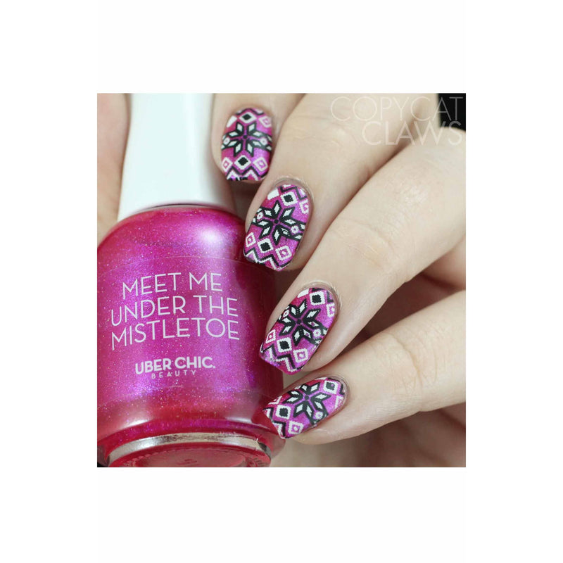 UberChic Beauty Jingle All The Way, (Christmas-05) Stamping Plate Gray