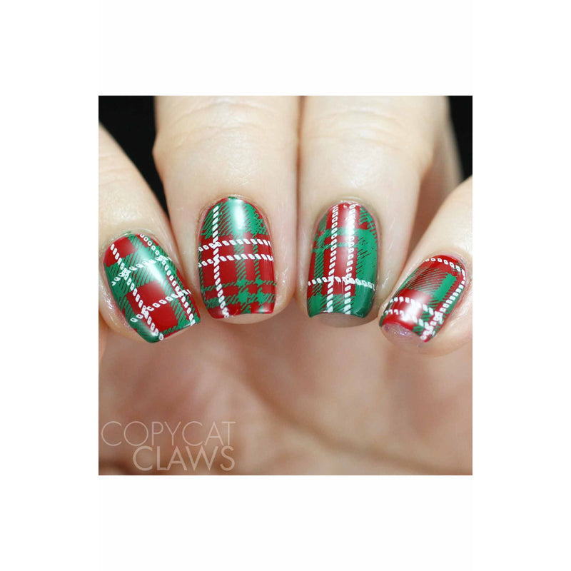 UberChic Beauty Pretty In Plaid-02 Stamping Plate Rosy Brown